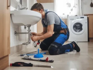 re plumbing a bathroom Advantage Plumbing
