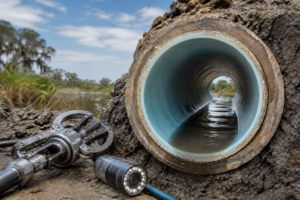 does trenchless pipe lining make sewer pipe smaller lake charles